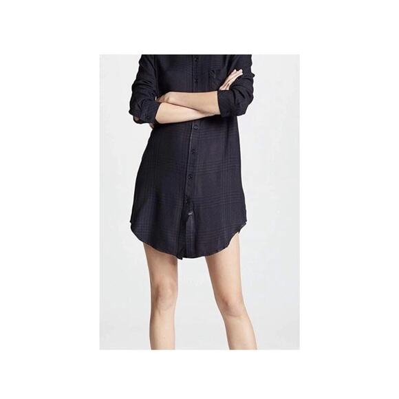 Rails Bianca Shirt Dress Onyx Jet Women's Sz S - Picture 2 of 7